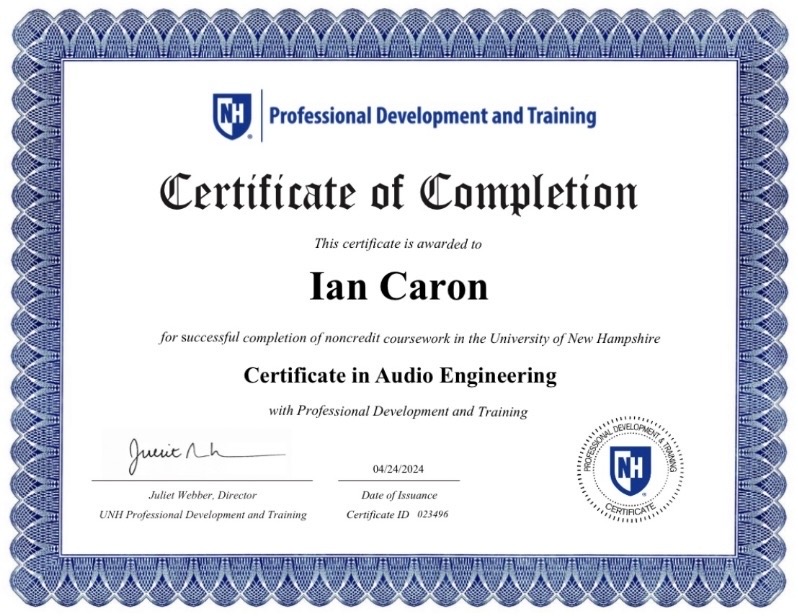 Certificate in Audio Engineering