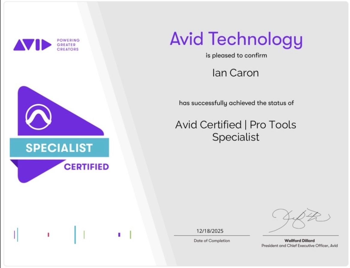 Avid Certified — Pro Tools Specialist